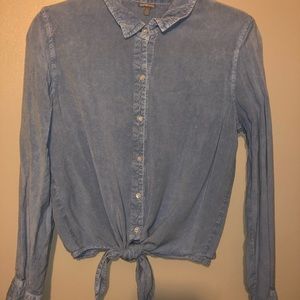blue button down shirt
